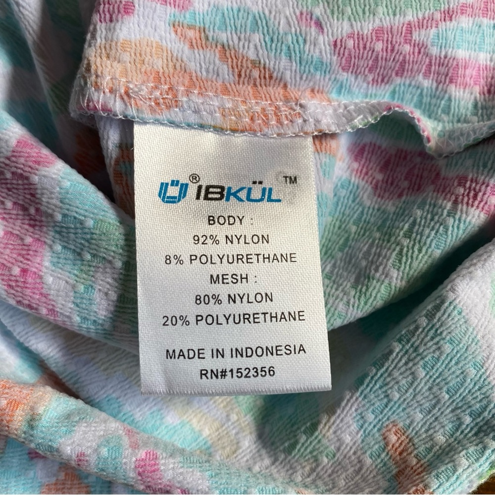 NWT IBKUL Women’s Tillie Seafoam Multi Mock Neck Long Sleeve Top Golf UPF SMALL - Picture 7 of 13
